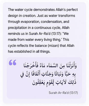 Sample output for Water Cycle